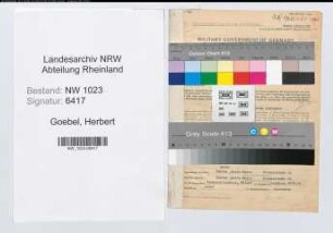Entnazifizierung Herbert Goebel , geb. 25.02.1897 (Rektor)