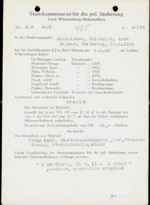 Michelsson, Friedrich, Dr. med.