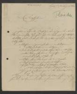 Brief von Friedrich Fleischer an Unbekannt