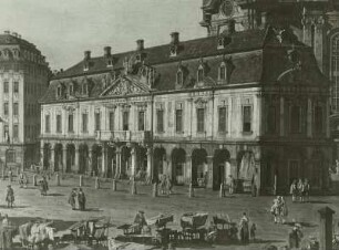 Die Alte Wache am Neumarkt zu Dresden von der Moritzstraße aus