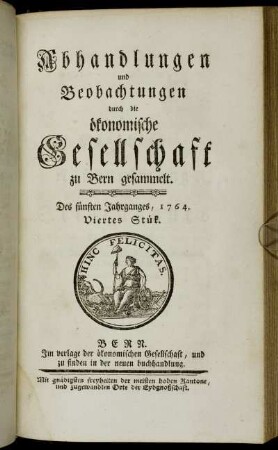 Des fünften Jahrganges, 1764. Viertes Stük.