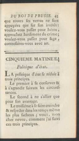 Cinquieme matinée