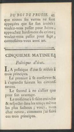 Cinquieme matinée