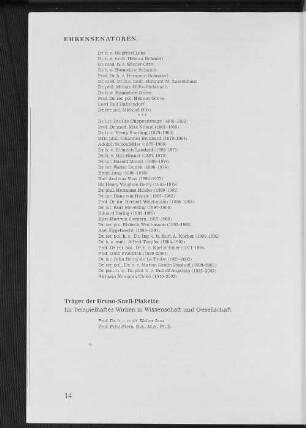 Träger der Bruno-Snell-Plakette