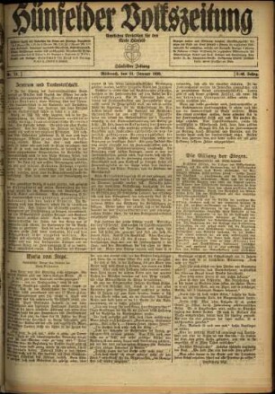 Ausgabe vom Mittwoch, den 21. Januar 1920.
