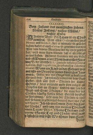 CCLXXXIII. Vom Zustand des menschlichen Lebens. Nasser Anfang/ nasses Mittel/ nasses Ende.