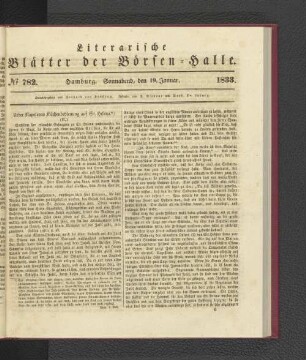 No. 782. Hamburg. Sonnabend, den 19. Januar. 1833.