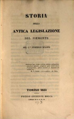 Storia della antica legislazione del Piemonte