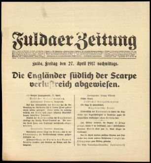 Ausgabe vom Freitag, den 27. April 1917.