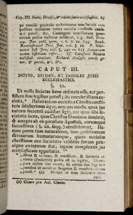 Caput III. Notio, Divisio, Et Indoles Juris Ecclesiatici.