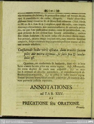 Annotationes ad Tab. XXV. De Precatione seu Oratione