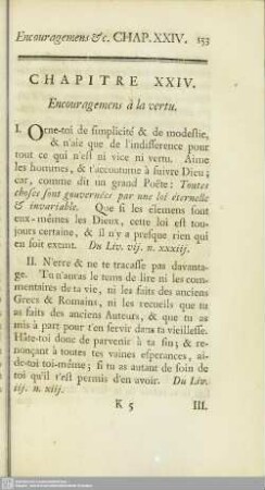 Chapitre XXIV. Encouragemens à la vertu