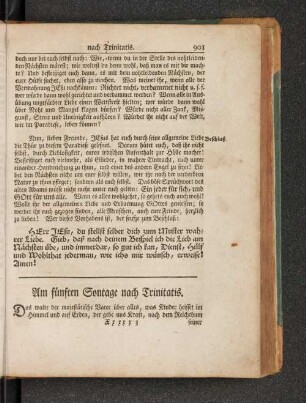 Am fünften Sontage nach Trinitatis. [u.a.]