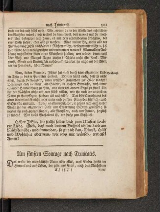 Am fünften Sontage nach Trinitatis. [u.a.]