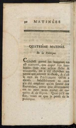 Quatriéme Matinée.