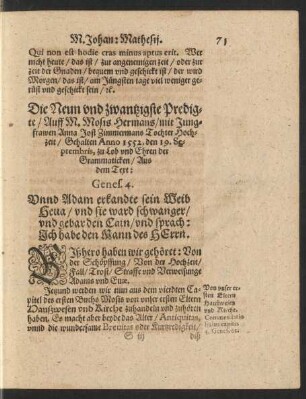Die Neun und zwantzigste Predigte/ ...