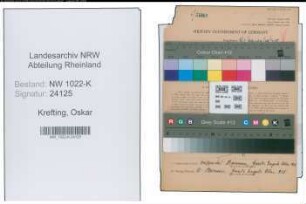Entnazifizierung Oskar Krefting , geb. 09.01.1898 (Abteilungsleiter)