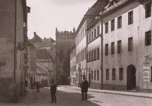 Bautzen, Schloßstraße, Blick nach Westen zum Schlossturm