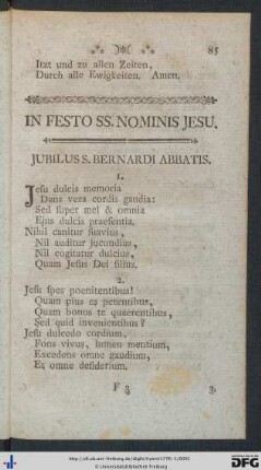 In Festo SS. Nominis Jesu.