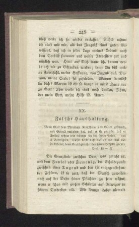 XX. Falsche Haushaltung.