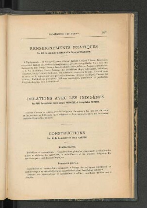 Relations Avec Les Indigènes.