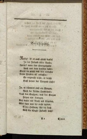 1. Beruhigung. - Erster Gesang.