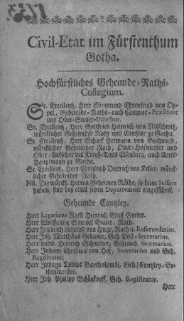 1753: Staatshandbücher für das Herzogtum Sachsen-Gotha