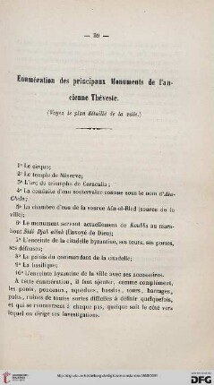 Énumération des principaux monuments de l'ancienne Théveste