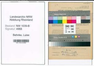 Entnazifizierung Luise Behnke , geb. 18.10.1918 (Angestellte)