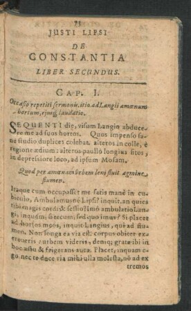 Justi Lipsi De Constantia Liber Secundus.