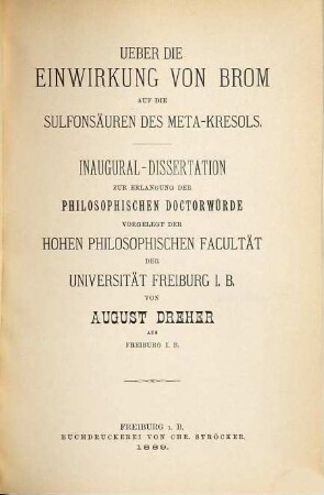Ueber die Einwirkung von Brom auf die Sulfonsäuren des Meta-Kresols