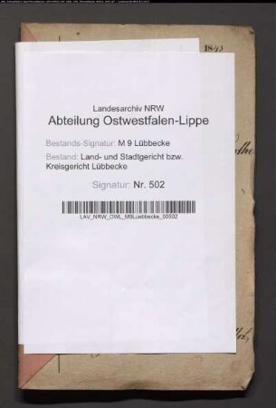 Erblasser: Grothe, Dorothea Louise, geb. Siebe: