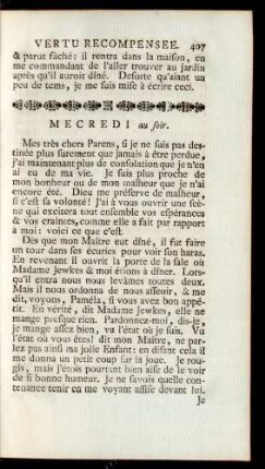 Mecredi au soir.