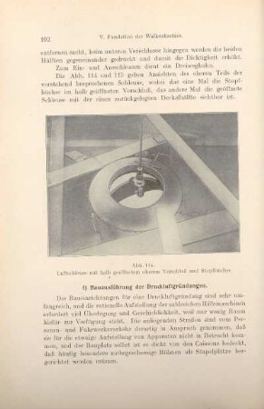 f) Bauausführung der Druckluftgründungen