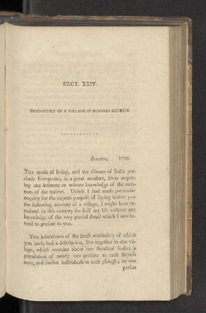 Sect. XXIV. Description of a village in Benares District.