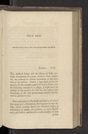 Sect. XXIV. Description of a village in Benares District.