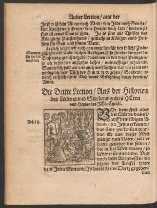 Die Dritte Lection/ Aus der Historien des Leidens und Sterbens unsers Herrn und Heylandes Jesu Christi.