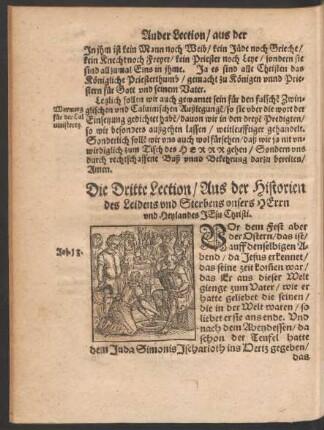 Die Dritte Lection/ Aus der Historien des Leidens und Sterbens unsers Herrn und Heylandes Jesu Christi.