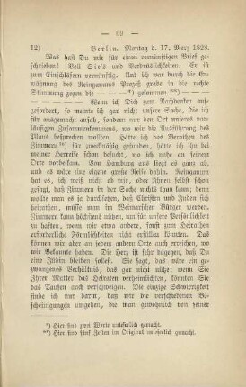 12) [Brief vom] 17. Merz 1828