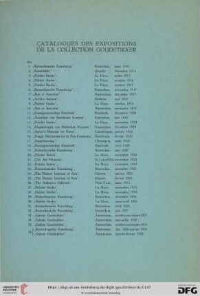 Catalogues des expositions de la collection Goudstikker