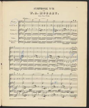Symphonie No. 21 : Köch. Verz. No. 134