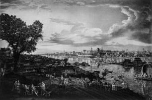 Gesamtansicht von Warschau mit der Weichsel von der Vorstadt Praga aus : Bellotto, Bernardo, gen. Canaletto (1721-1780). Gesamtansicht von Warschau mit Weichsel von der Vorstadt Praga aus. Sign. und dat. 1770 Warschau: Nationalmuseum, Kat. N. 56, Inv. Nr. 128 663