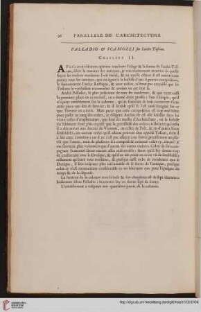Palladio & Scamozzi sur l’ordre Toscan: Chapitre II