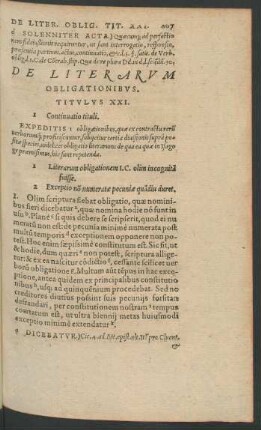 De Literarum Obligationibus Titulus XXI.