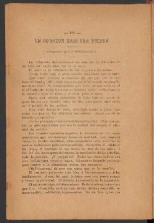 Un corazón bajo una piedra : (Fragmento de "Los miserables".)