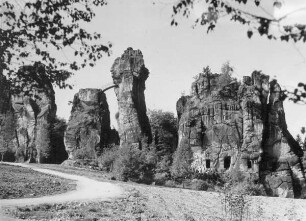 Blick auf die Externsteine. Horn-Bad Meinberg