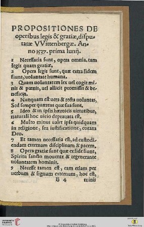 Propositiones de operibus legis & gratiae […]