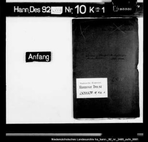 Kurialien in Ansehung des niedersächsischen Kreisdirektoriums