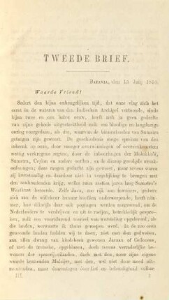 Tweede brief. Batavia, den 15 Julij 1854