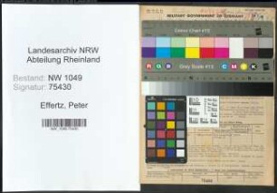 Entnazifizierung Peter Effertz , geb. 07.03.1893 (Schornsteinfeger)